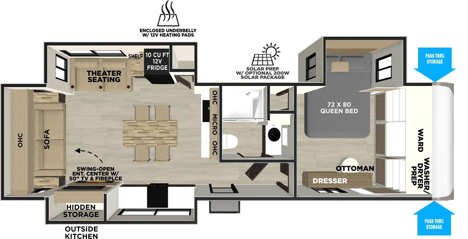 Hemisphere Travel Trailers 305RLOK Floorplan